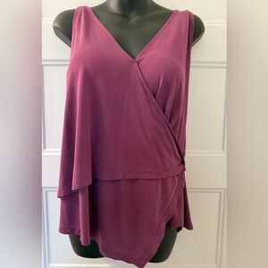 Free People Purple Modal Asymmetrical Layered Top